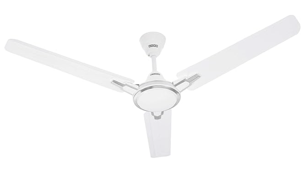 USHA Racer Chrome 1200MM Ultra High Speed 400RPM Ceiling Fan (Rich White Silver) Pack of 1