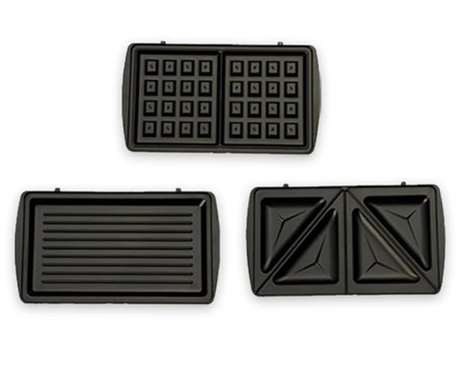 பிரீமியர் 3-இன்-1 சாண்ட்விச் மேக்கர், 750 வாட், டோஸ்ட், வாப்பிள் மற்றும் கிரில் ஆகியவற்றிற்கான பிரிக்கக்கூடிய தட்டுகளுடன் - Psm03,