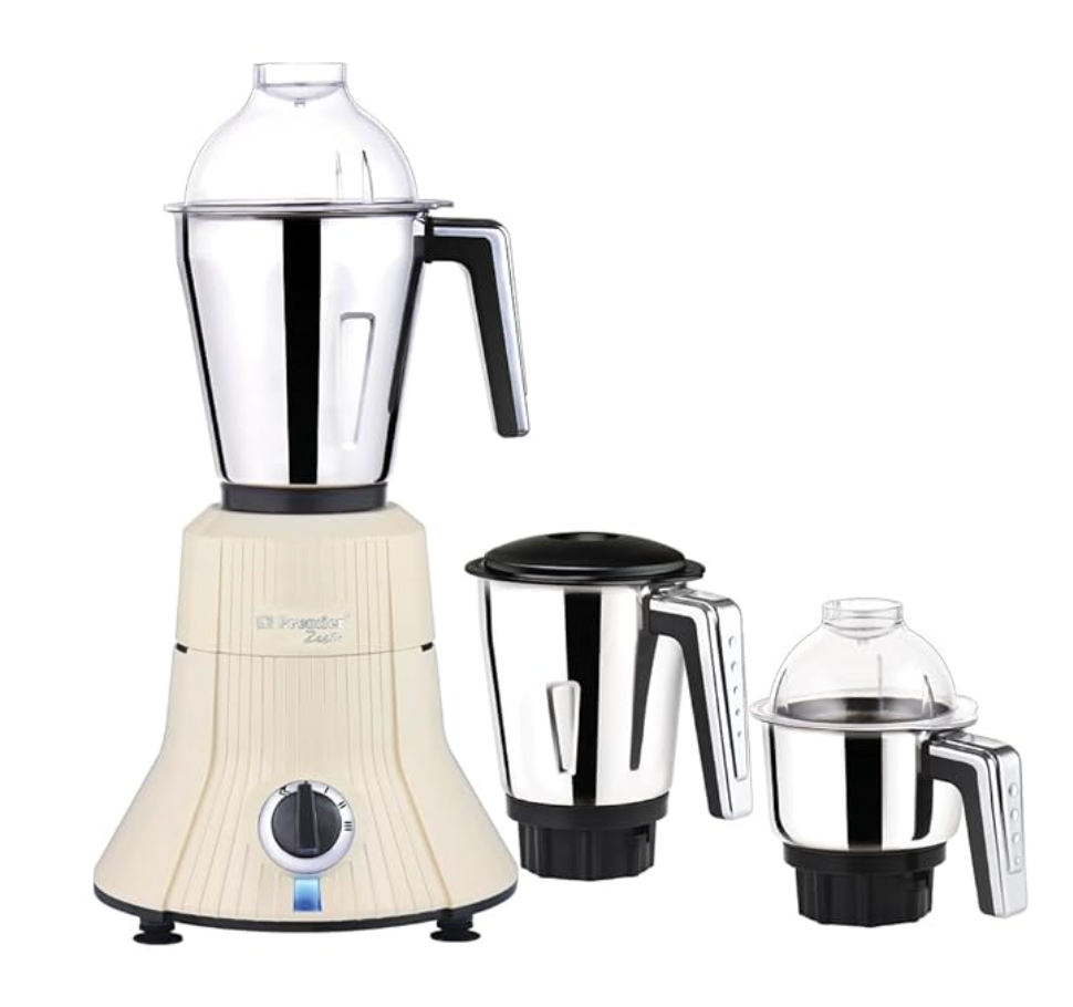 Premier Zesta Mixer Grinder | 3 Stainless Steel Multipurpose Jars | Wet & Dry Grinding Stainless Steel Blade | ABS Body | 230V/750W Powerful Motor | CVAC Technology | 5 Years Motor Warranty | IVORY