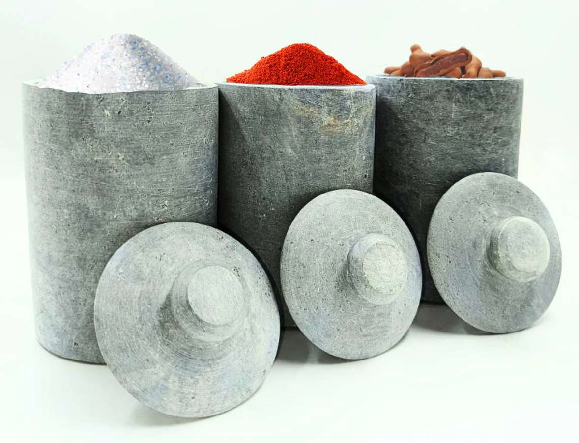 கையால் செய்யப்பட்ட இயற்கை சோப்புக்கல் / கல்சட்டி | சேமிப்பு கொள்கலன் | 900 மிலி - 1 லிட்டர்