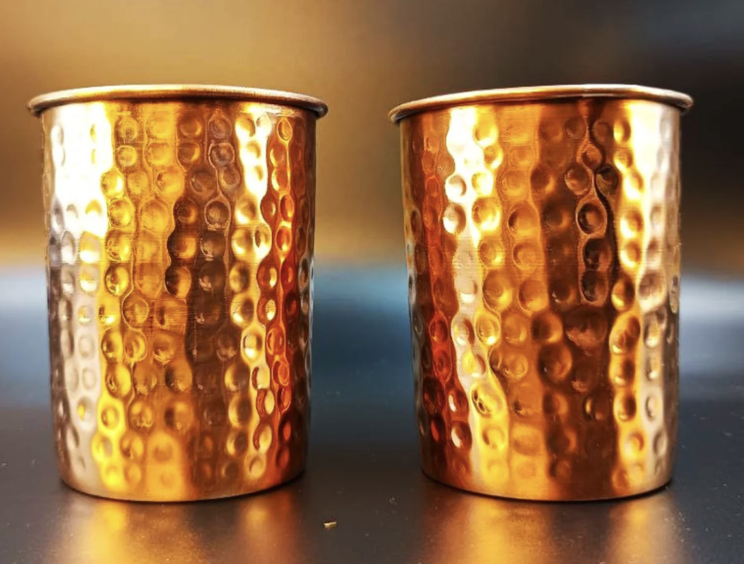 Pure Copper Tumbler Hammered.
