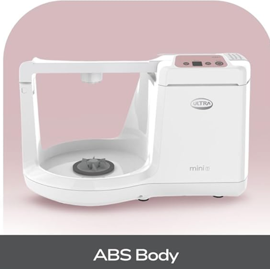 अल्ट्रा मिनी टी 1.25 लीटर टेबल टॉप वेट ग्राइंडर - सफ़ेद | डिजिटल टाइमर - तेज़ पीसने वाले शंक्वाकार पत्थर, 85W पावर और 5 साल की वारंटी | AISI 304 फ़ूड-ग्रेड SS मल्टी यूटिलिटी सिलिंड्रिकल ड्रम, CE प्रमाणित