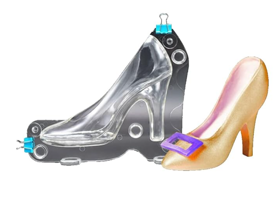 Polycarbonate Chocolate Molds with Clips High Heel Shoe Mold DIY Crystal Jelly Lady Shoes Mould Candy Cake Decoration Desserts Fondant Model Baking Pastry Tool