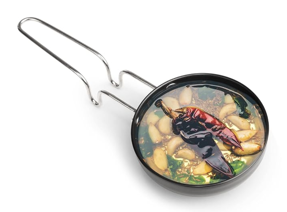 AGARO Elite हार्ड एनोडाइज्ड तड़का पैन, 11 cm व्यास, स्टेनलेस स्टील रिवेटेड हैंडल, 3mm मोटी प्लेट, दाल/मसाले तलने के लिए वघर/चौंक/बघर पैन, गैस ओवन के अनुकूल, खरोंच प्रतिरोधी