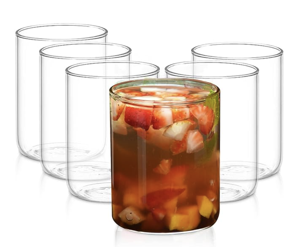 AGARO Elite 255 ml Glasses Set of 6, Transparent Drinking Water Glass Set, Borosilicate Glass Tumbler for Water, Cold Drink, Juice, Flame Proof, Microwave & Dishwasher Safe, for Daily Use & Gifting