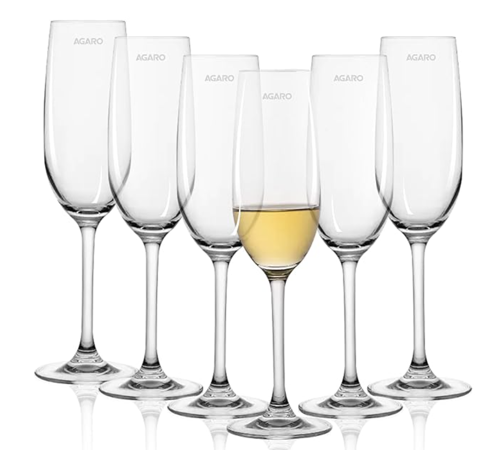 AGARO Elegant Wine Glass 195ml, Set of 6, Whisky, Vodka, Tequila, Liquor, Wine Tasting, Cocktail, Home, Bar