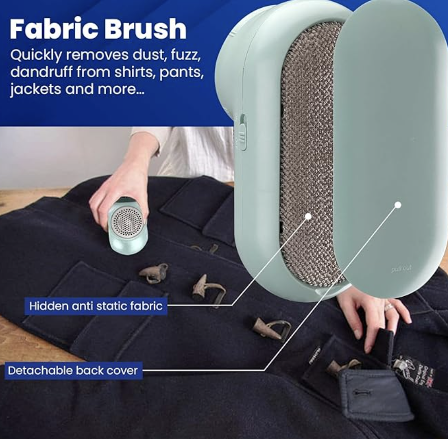AGARO LR2007 Lint Remover, Fabric Brush, Rechargeable, for Woolen Sweaters, Clothes, Shirts, Jackets, Burr Remover, Pill Remover from Carpets, Curtains.