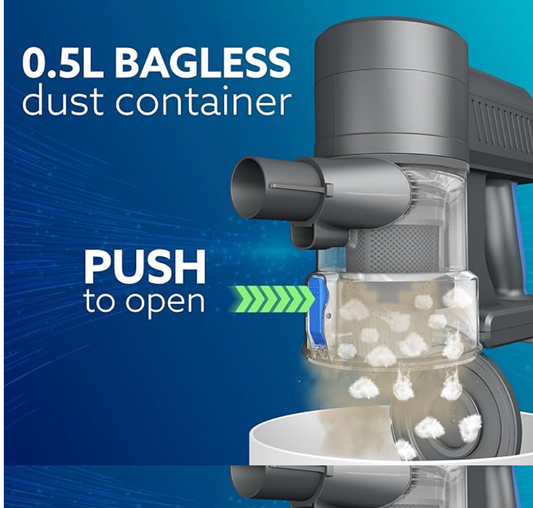 AGARO Elegant Stick Vacuum Cleaner, Dry Vacuuming, 2 Suction Modes, 9 kPa Suction, Rechargeable, Motorised Brush Head, for Home, Office, Hard Floor, Carpet