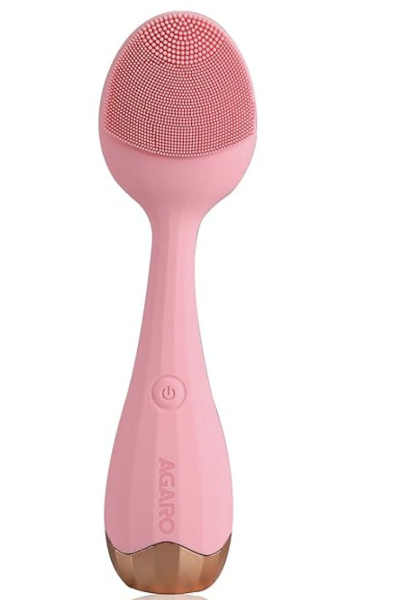 AGARO CM2109 Sonic Facial Cleansing Massager, Smart Facial Cleansing Device with Silicone Brush & Anti-Aging Massager - Waterproof – Sonic Glow Vibration Technology - Lift, Firm, and Tone Skin on Face and Body.