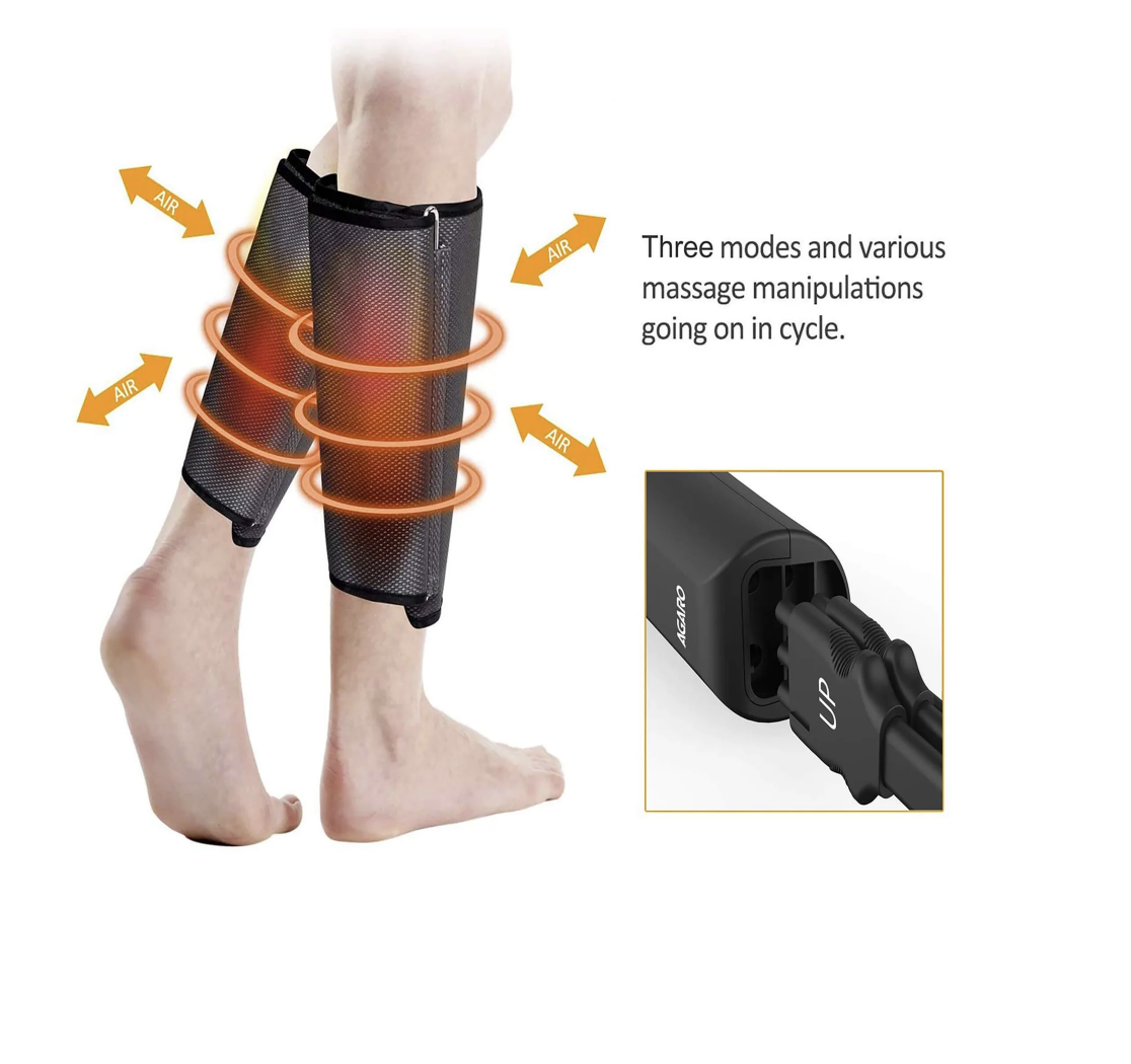 AGARO 33511 MAGMA Air Compression Leg Massager, for Pain Relief & blood circulation Massager (Dark Grey)
