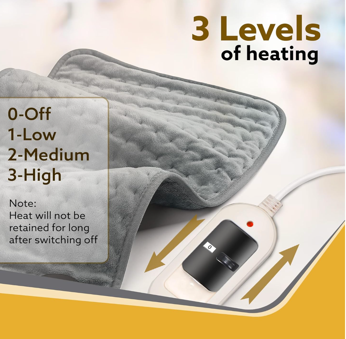 AGARO Ortho Electric Heating Pad, Orthopaedic Heating Belt with Temperature Controller, Heat Therapy Waist Belt, for Pain Relief of Back, Neck, Lumbar Muscle Strain, Cramps (Grey, HP4112)