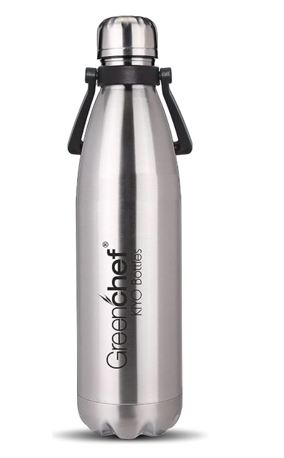 Greenchef Kiyo Thermosteel Duo Deluxe Hot & Cold for 12 Hours Water Bottle (1000ml)u