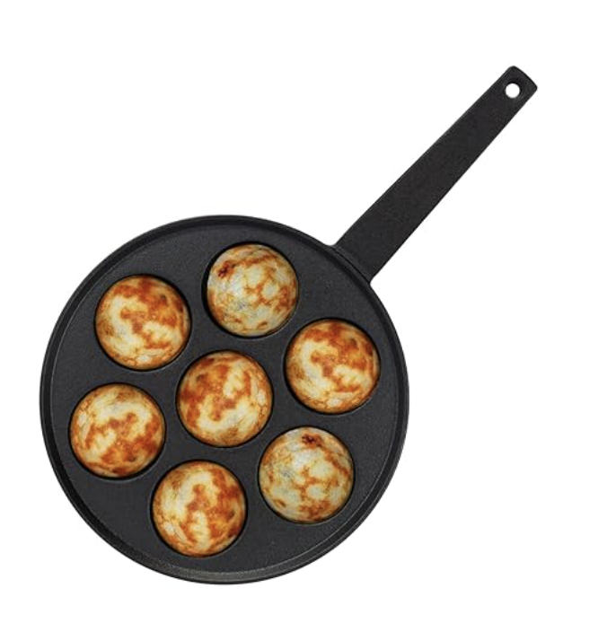 ग्रीनशेफ प्री-सीज़्ड कास्ट आयरन पनियाराकल 7 पिट्स - ज़ेस्टो