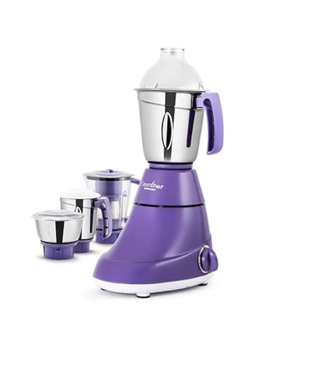 GreenChef Mercury Plus Mixer Grinder, 750W, 4 Jars (Purple)