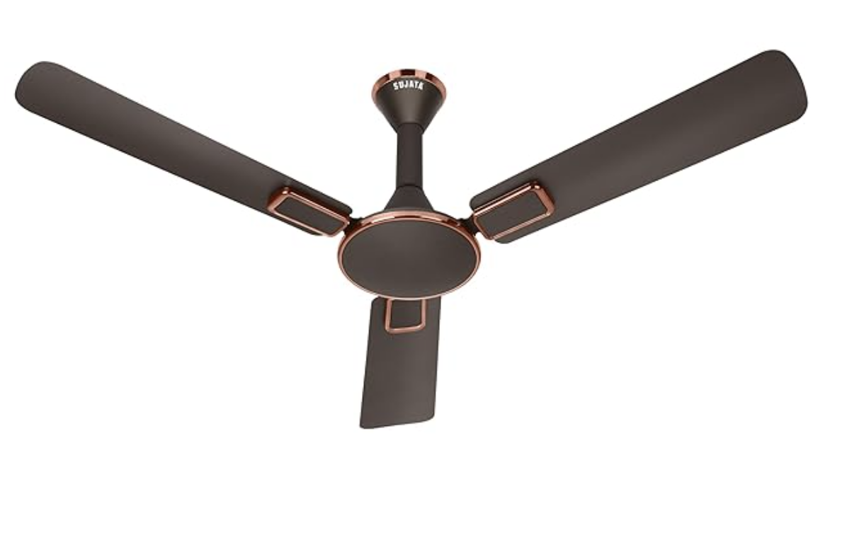 Sujata Ceiling Fan | 5-Year Warranty | Ceiling Fan for Living Room/Bedroom, 100% Copper Winding, Powerful airflow, BEE Star Rated, Decorative ceiling fan (Impresso ES18 - Matt Bronze Copper)