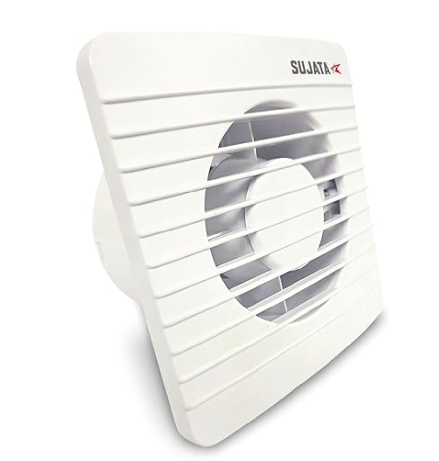 Sujata Exhaust Fan | 2 Yrs Warranty | 150mm, 230V, 2300 RPM, Fan for Bathroom 6 inch, Exhaust Fan for Kitchen 6 inch, 100% Copper Winding, For All Rooms (APB216 - White)