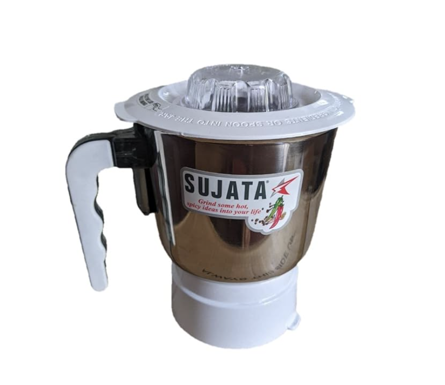 Sujata Grinder Steel Jar, 1000 ml (White, Stainless Steel)