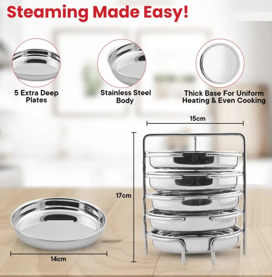 ss Induction & Standard Idli Maker (5 Plates , 5 Idlis )