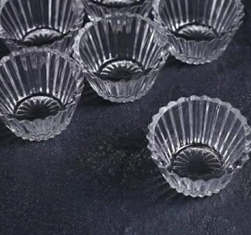 Glass Bowls - Small Bowls Perfect for Prep, Dips, Nuts, or Candy - Meal Prep Bowls or Dessert Bowls, Set of 6