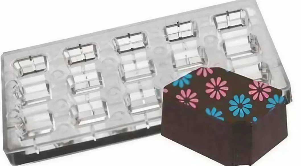 Chocolate Transfer Sheet Mold Polycarbonate Chocolate Mold DIY Handmade Chocolate Magnetic Chocolate Mold Candy Mould Flower