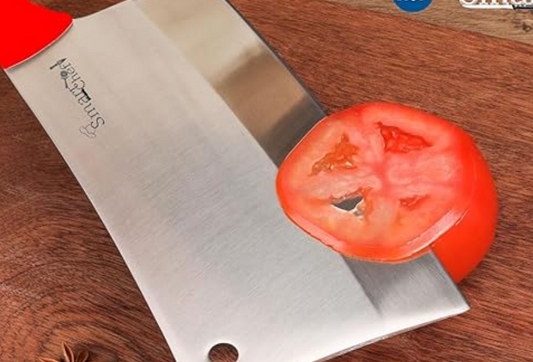 Smart Chef Professional, NSF Certified Chopper/Cleaver Knife (8 inch), Red Handle