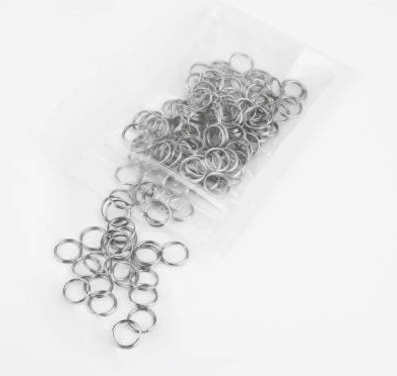 Velan Store Stainless Steel Key Chain/Multipurpose Rings 50 Pcs 1 inch, 25 mm Spilt round steel Keychain for Home Office,Car and Outdoor Organization
