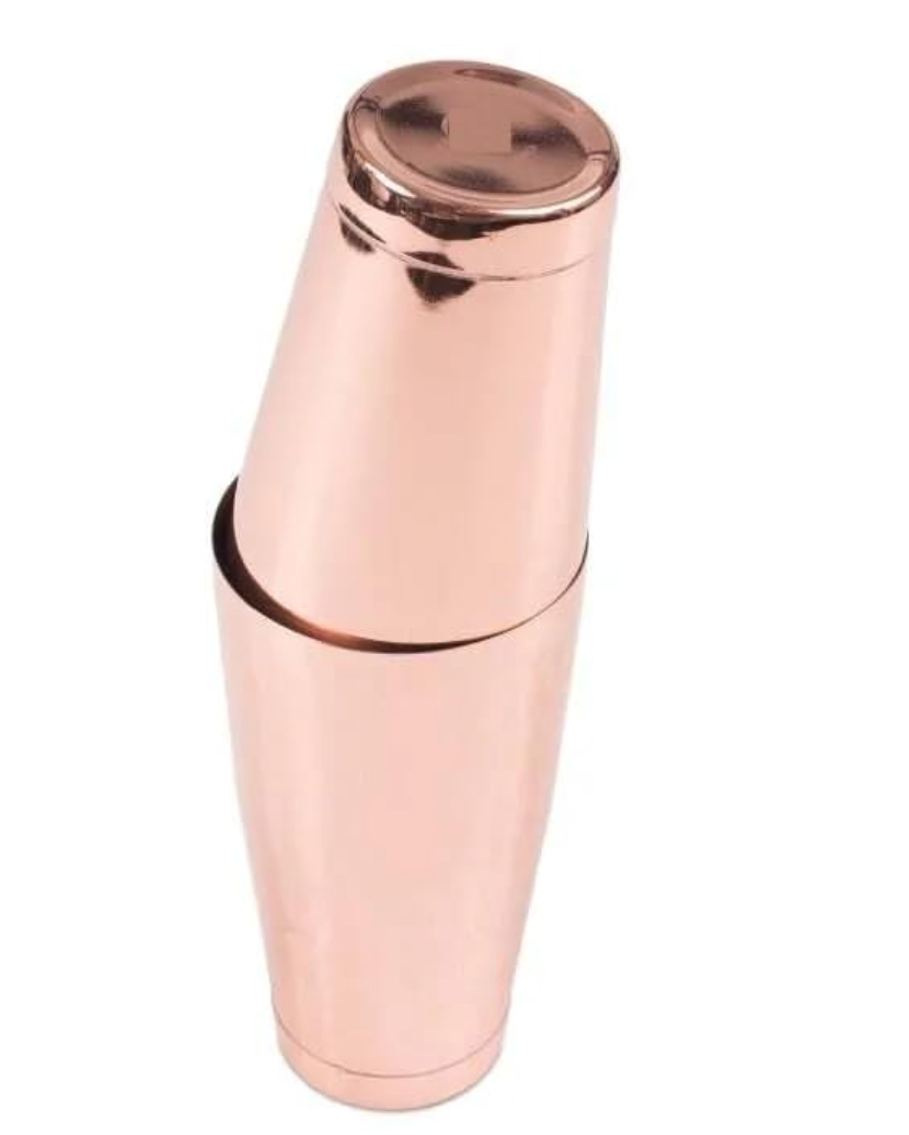 Velan Store Stainless Steel Copper Plated Professional Boston Shaker, Martini Shaker Drink Shaker for Bartending and Home Bar