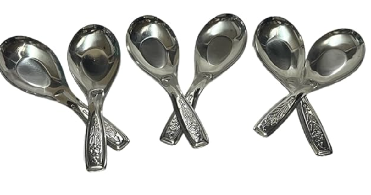 Velan Store Stainless Steel 6 Pcs Soup Spoon/Big Bowl Spoon/Dinner Spoon for Home&Restaurant