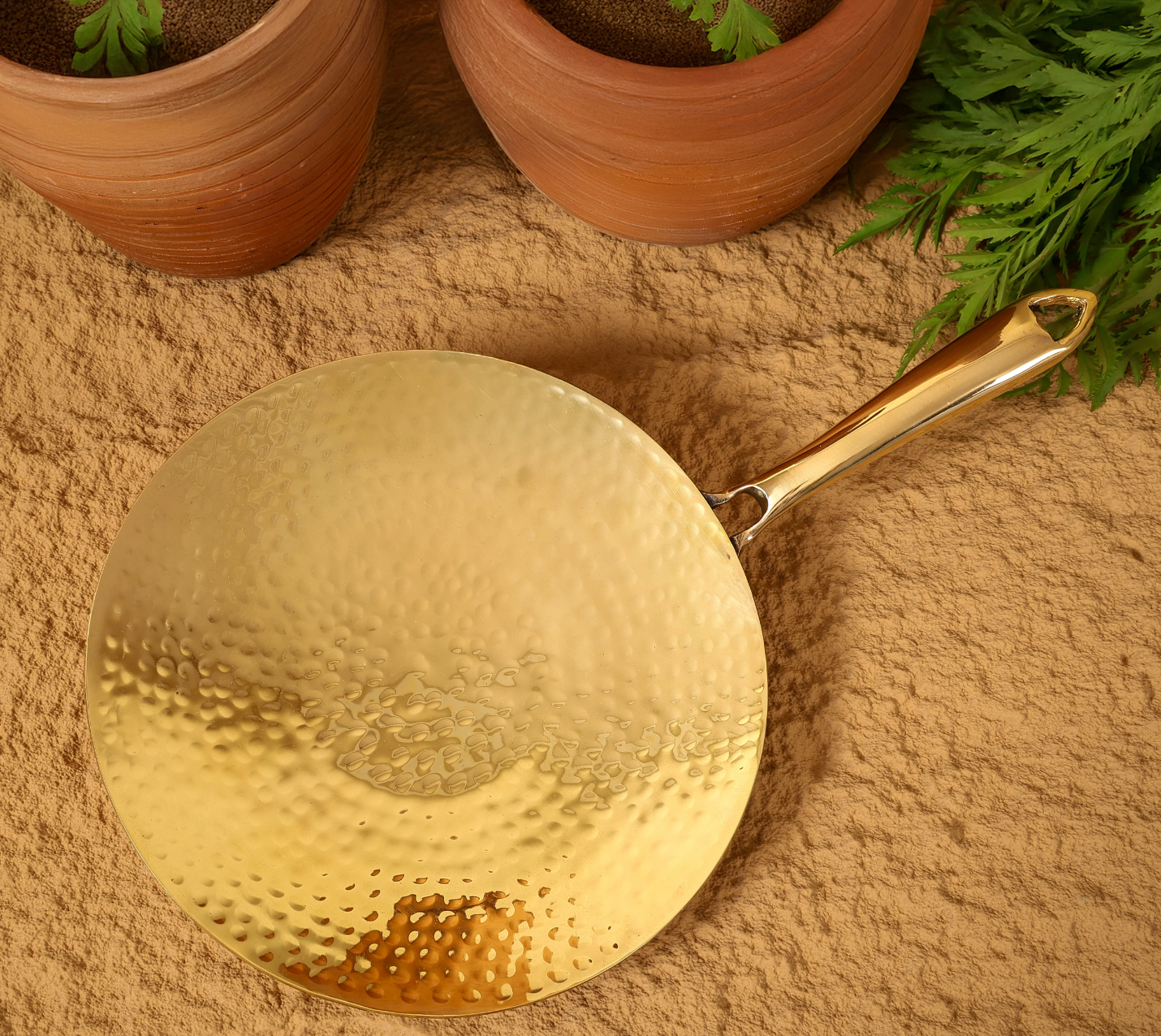 Brass Tawa with Insulated handles- Roti Tawa in Brass