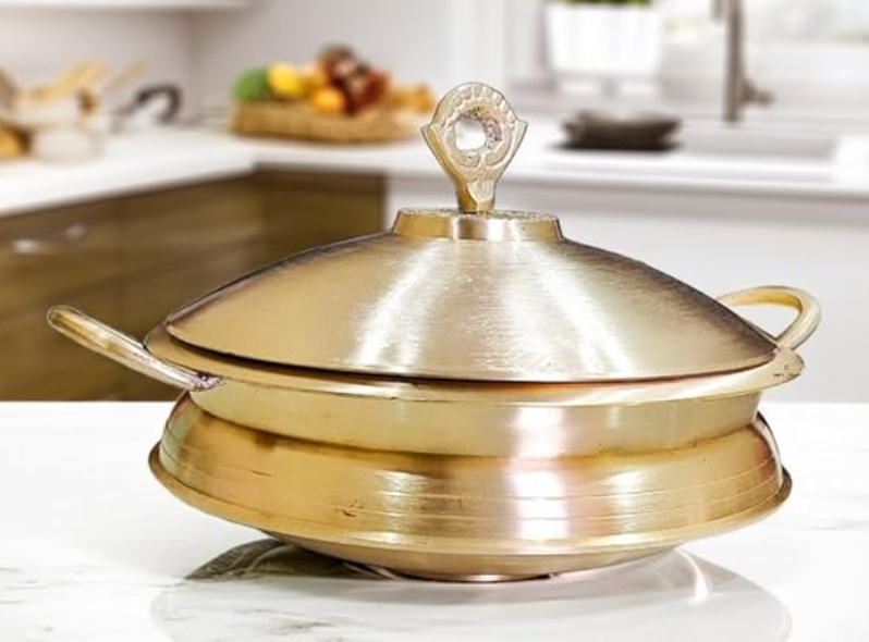 பிரீமியம் மேட் பித்தளை பரிமாறும் டோங்கா - பாரம்பரிய இந்திய சமையல் பாத்திரங்கள் | வேலன் கடை