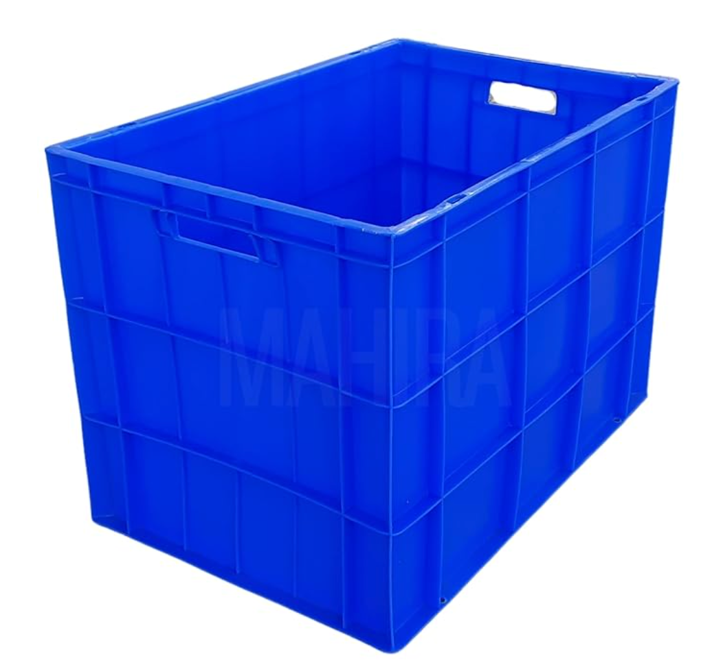 Nilkamal Plastic Multipurpose Jumbo Crates-6545315 Ch (650X450X315Mm Finish Color -Blue) Square