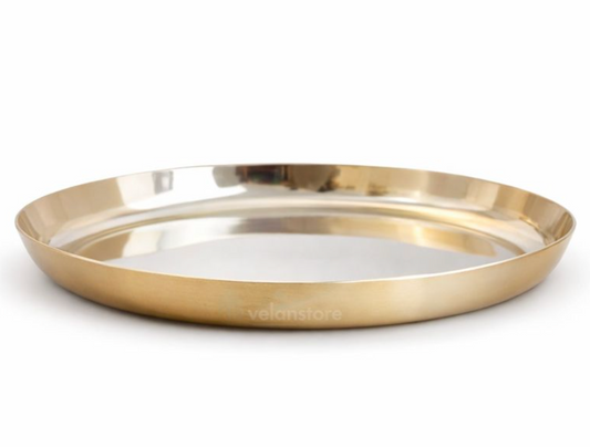 कांसा बेबी डिश 8 इंच – आयुर्वेदिक कांस्य नाश्ता प्लेट, भोजन और स्नैक्स के लिए