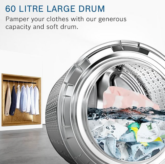 Bosch 10.5/6 KG Inverter Fully Automatic Front Load Washer Dryer with LED TOUCH DISPLAY (WNA264U9IN,Silver)