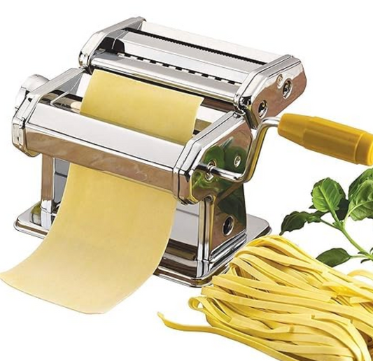 Pasta Maker Machine Stainless Steel 3 in 1 Pasta Maker Noodles Cutter Roller Machine Vegetable Pasta Machine Noodles Cutter with Clamp for Spaghetti, Fettuccini, Lasagna Dumpling Skins
