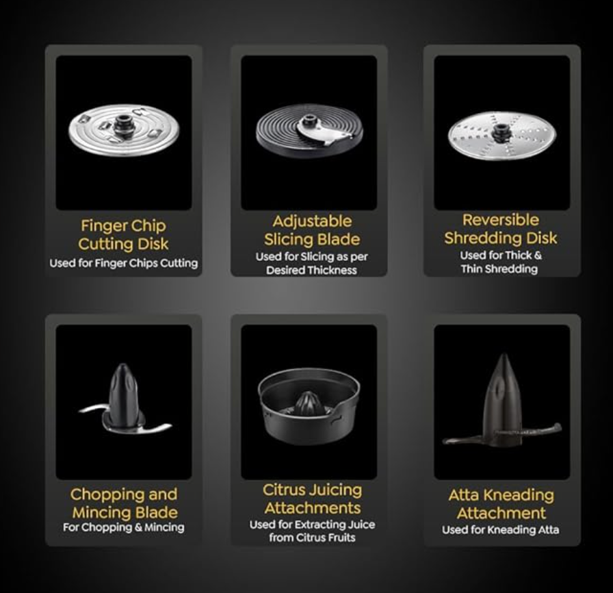 Prestige Endura Pro 1000W Multi Functional Mixer Grinder With Ball Bearing Technology|6 Jars With Food Processing Attachments |14 Different Functionalities|Black & Silver - 1000 Watts