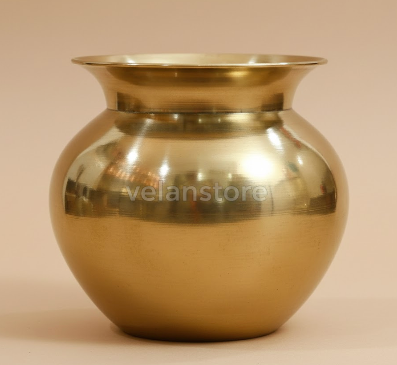 श्रीबद्री शुद्ध कंस लोटा - पूजा और आयुर्वेदिक जल पीने के लिए 500 मिलीलीटर कलश