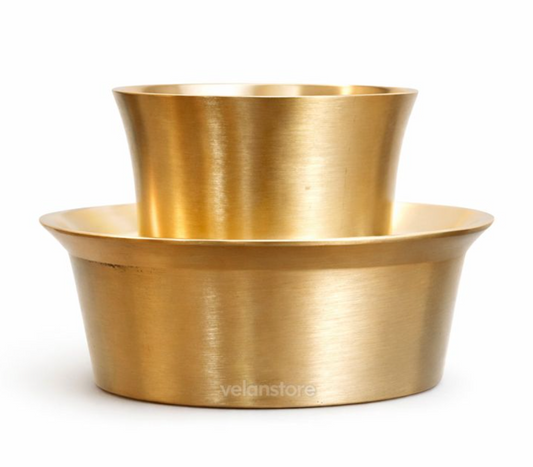 हाथ से बना शुद्ध कांसे का चाय का कप और तश्तरी – परिवार और मेहमानों के लिए उत्तम उपहार