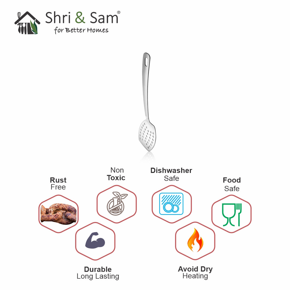 Stainless Steel Turner Perforated Kitchen Tool LD