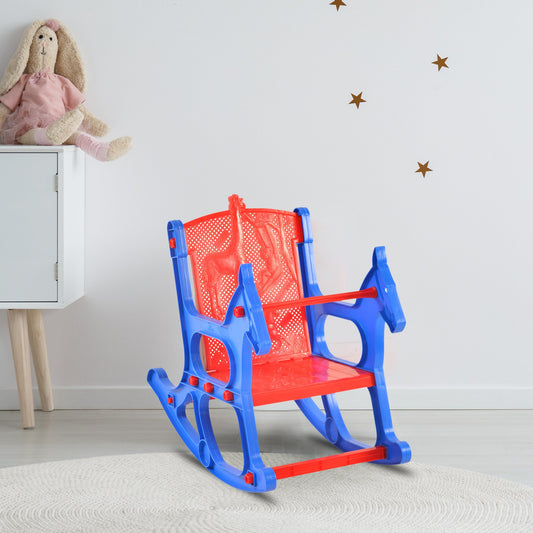 Nilkamal Toy Jungle Plastic Kids Arm Chair (Blue / Red)