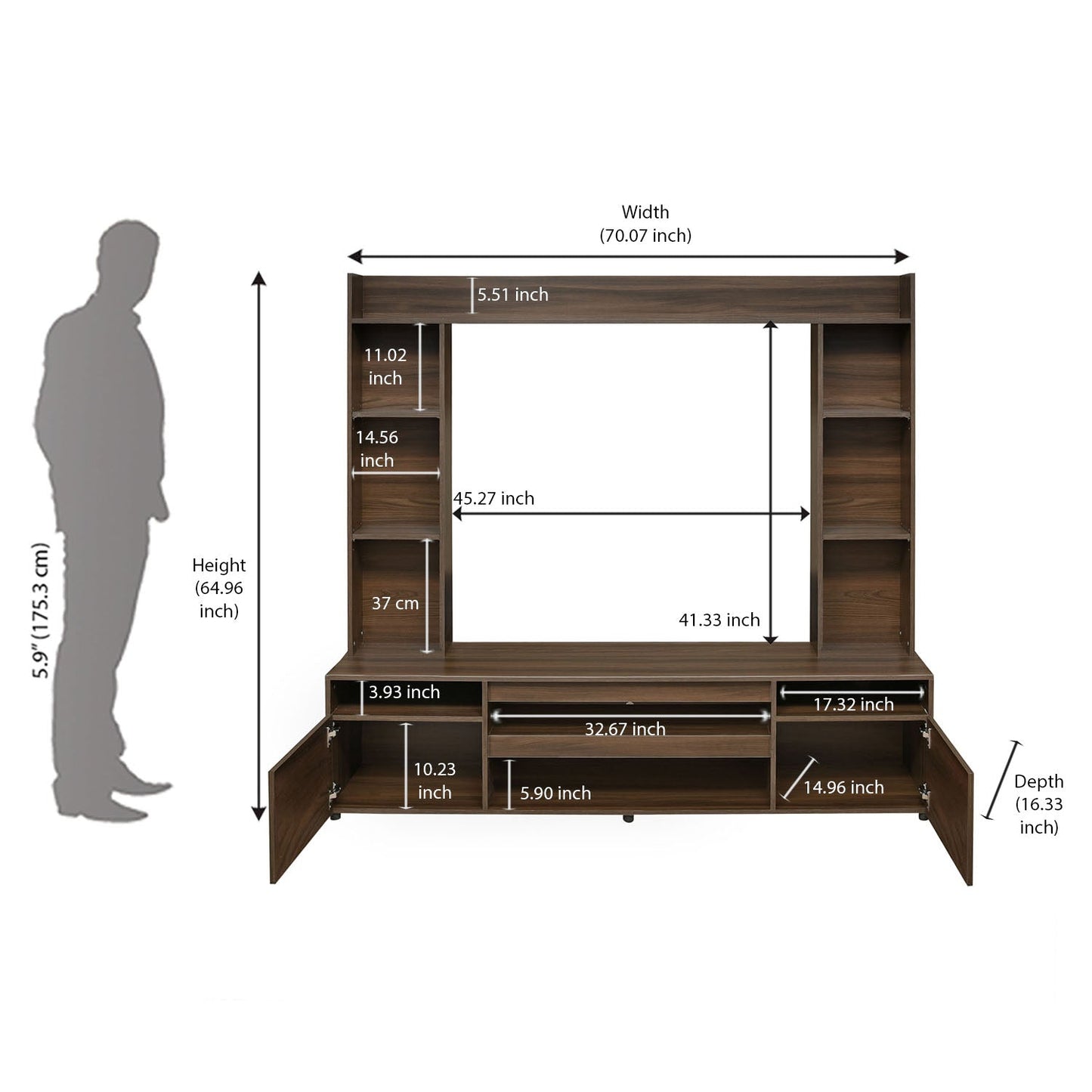 Nilkamal Walton TV Unit (Walnut)