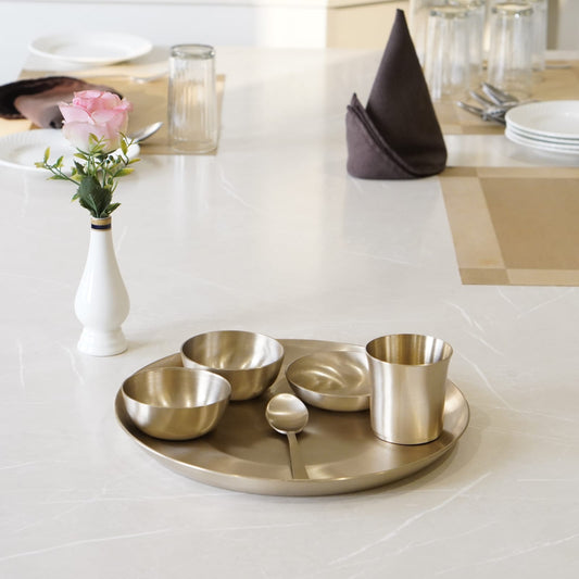 Bronze / Kansa Dinner Set Matte Finish (12inch plate)