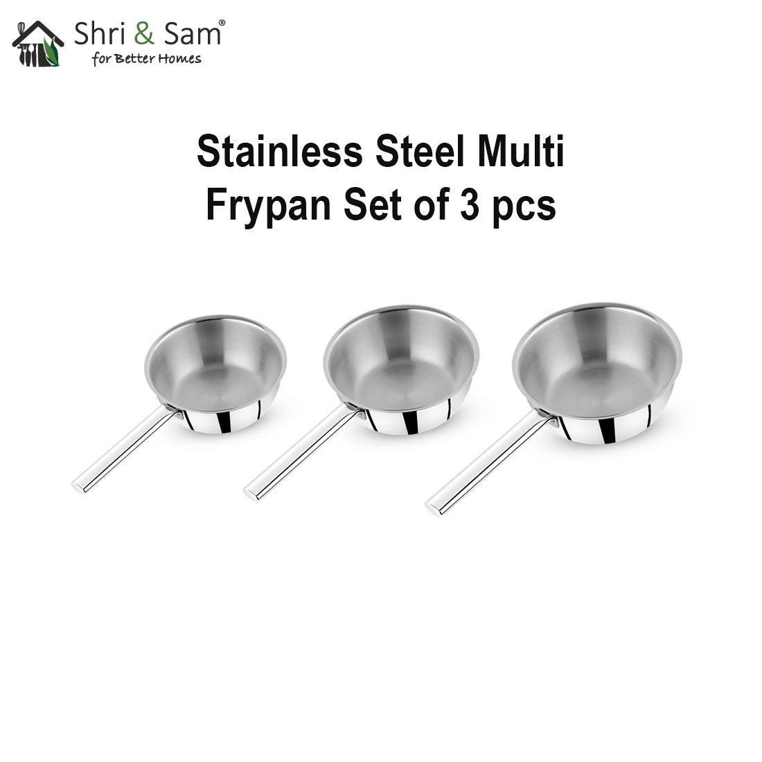 Stainless Steel Multi Frypan Set of 3