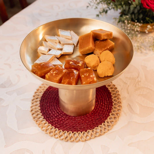 Velanstore Heirloom Brass Platter - Large