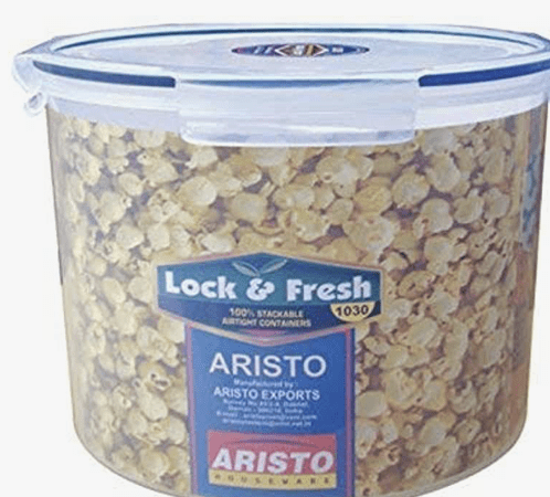 ARISTO Plastic Air Tight Kitchen Container/Box with Dry Storage System, 5000 ml, Clear, (22(D) x 19 CM)
