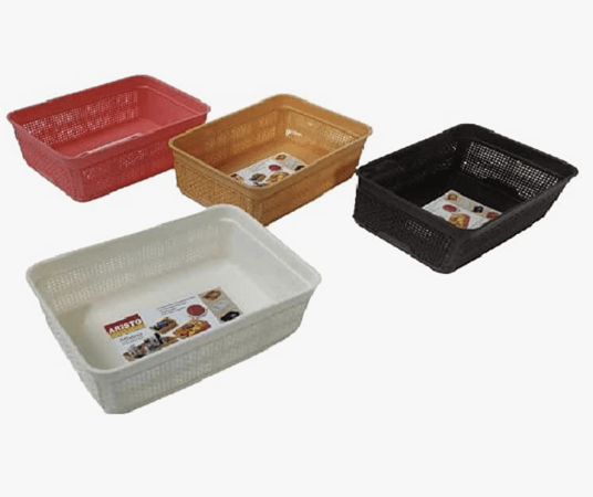 Aristo 111 Athena Plastic Multipurpose Sturdy Storage Baskets For Cosmetics Office Fruit Vegetable Bathroom Stationary Home Basket 1200 ml - pack of 1