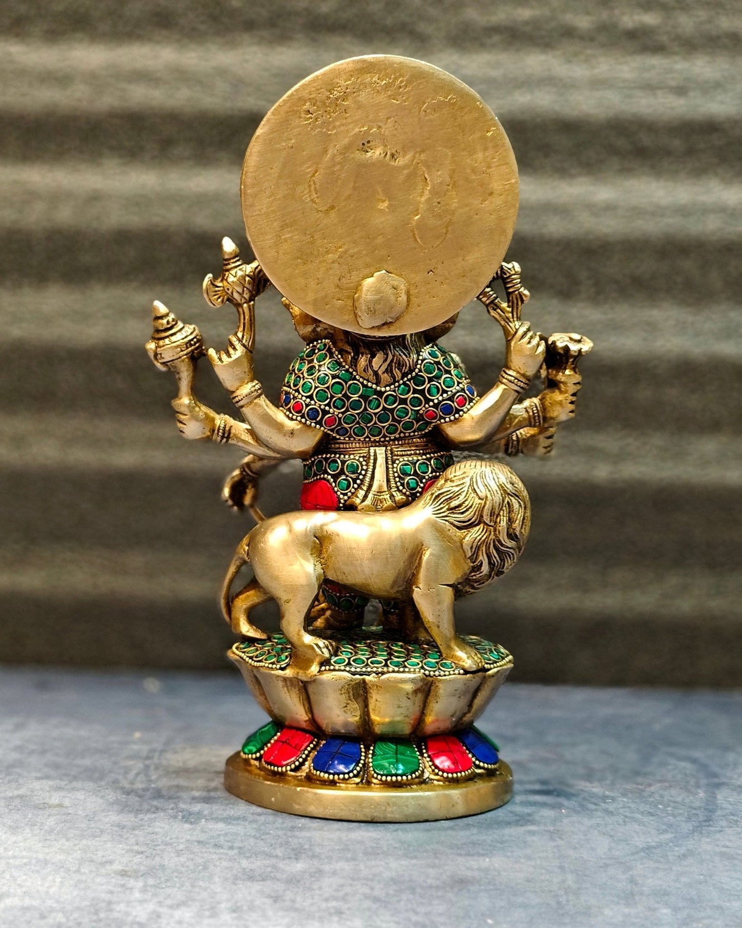 Ashirwaad Kana drishti Vinayaka Ganesha Brass Idol - 12 Inch multi color meenakari