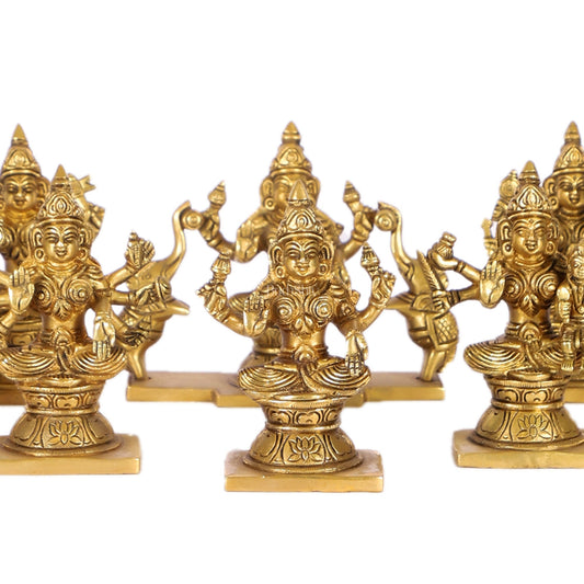 Ashtalakshmi Superfine Brass Idols - 5 Inches Round Base | BudhShiv