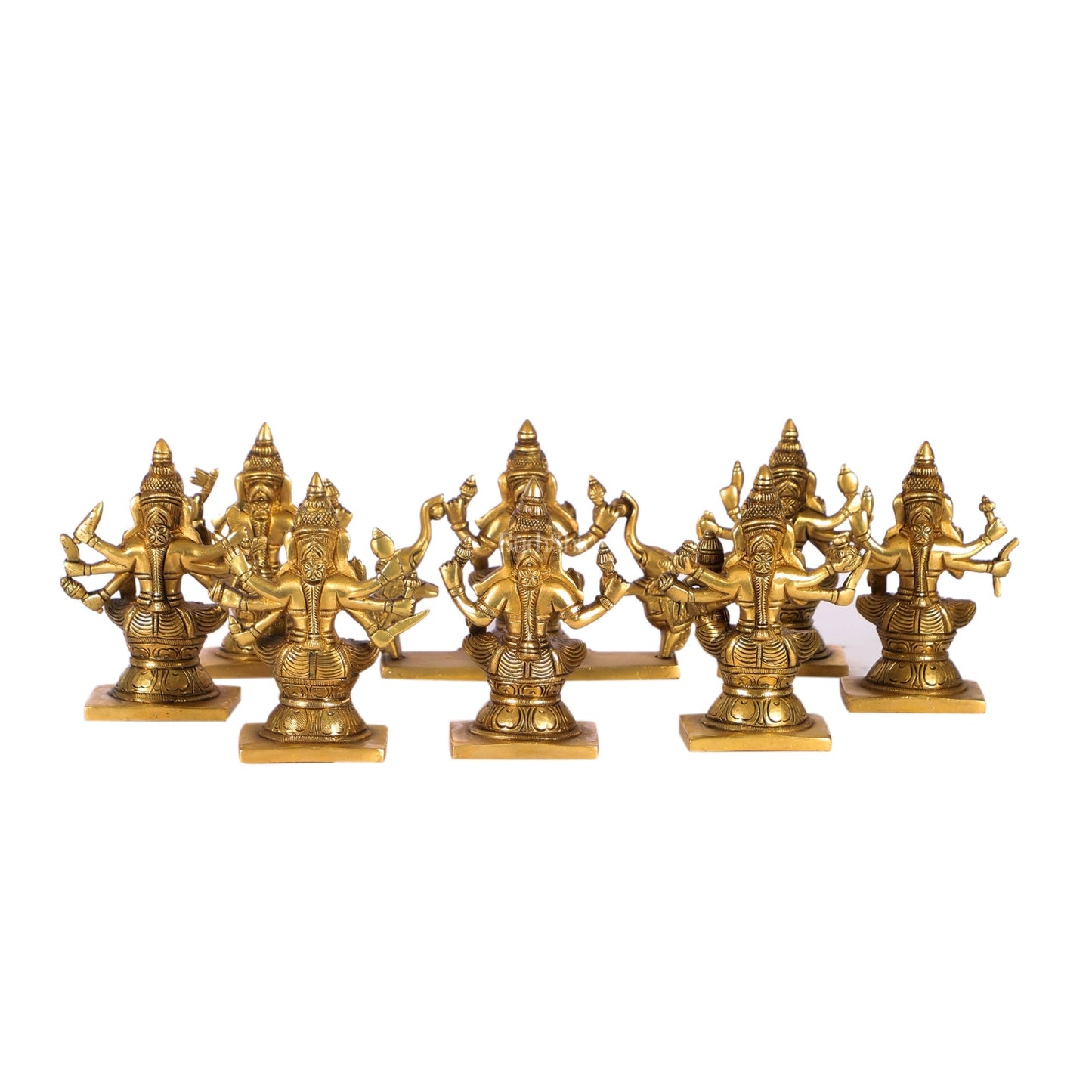 Ashtalakshmi Superfine Brass Idols - 5 Inches Round Base | BudhShiv
