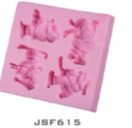 Fondant Molds 2-Piece Set of Ice Skating Shape Double Layer Silicone Mold Cookie Chocolate Cake Baking Decoration Sugar Mold