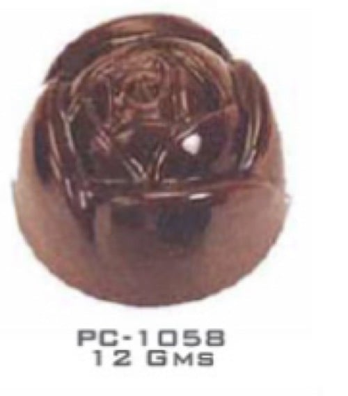 Silicone Bakeware Rose Polycarbonate Mould 21pcs for Professional Chocolates, Acrylic, 27.5x13.5x2.4 cm